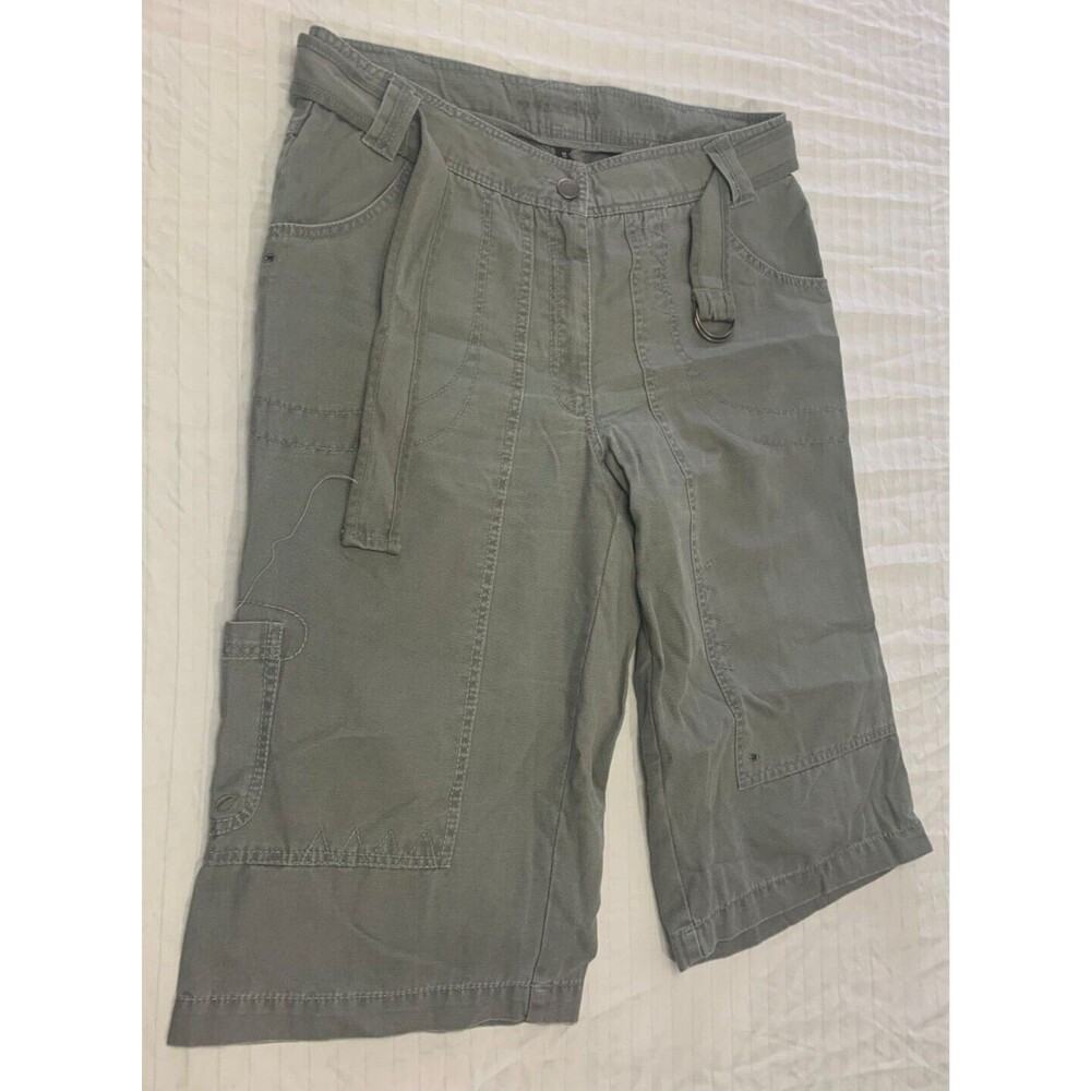 COTTON GINNY WOMENS BELTED CAPRIS PANTS COTTON SIZE 14 PLUS
